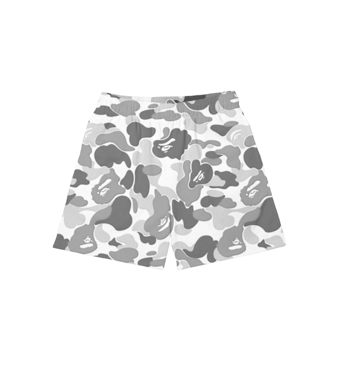 GREY CAMO MESH SHORTS