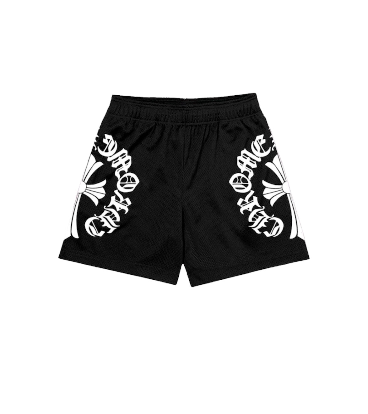 BLACK CHROME MESH SHORTS