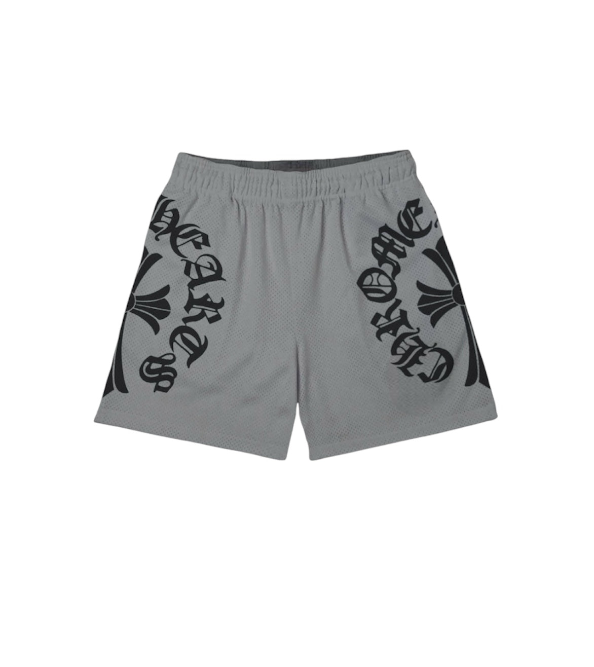 GREY CHROME MESH SHORTS